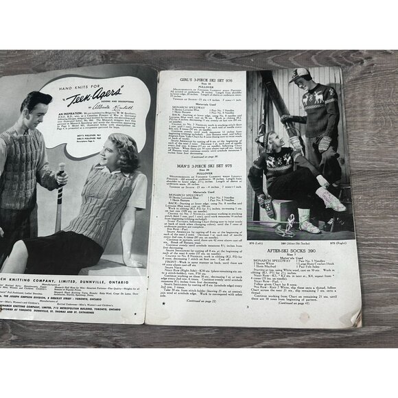 Vintage Monarch Hand Knit Style Book # 96 Pattern Book Yarns Paperback - Picture 2 of 6